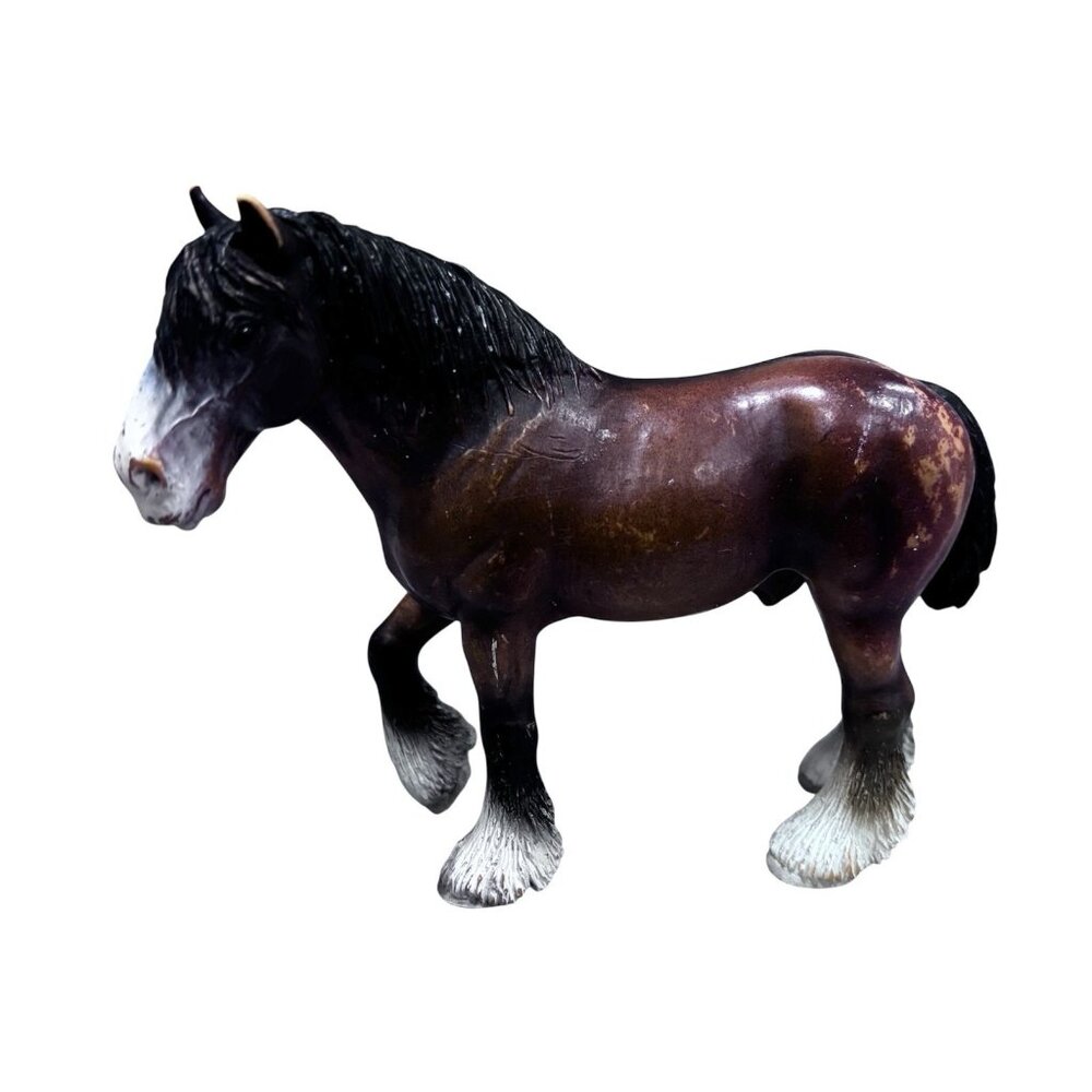 2000 Schleich Clydesdale Retired Shire Horse Stallion Cake Topper Figure Gift